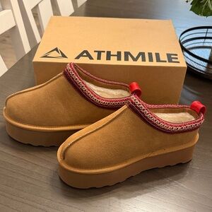 Athmile Women’s Tan platform Slippers